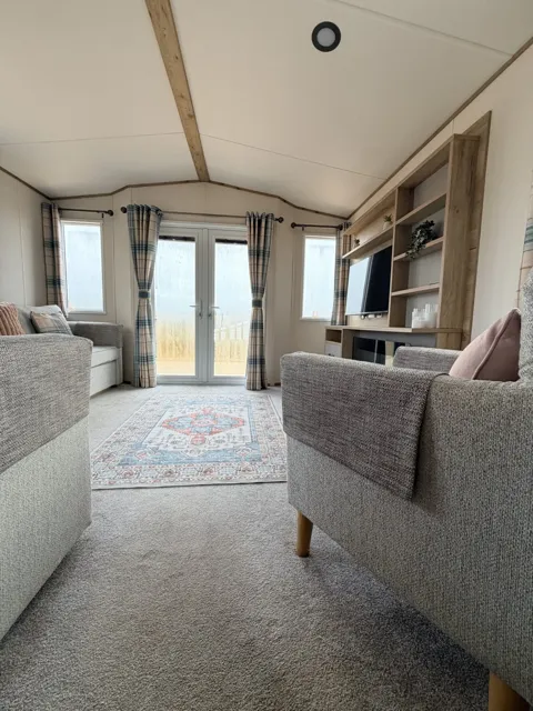Blenheim living room facing french doors