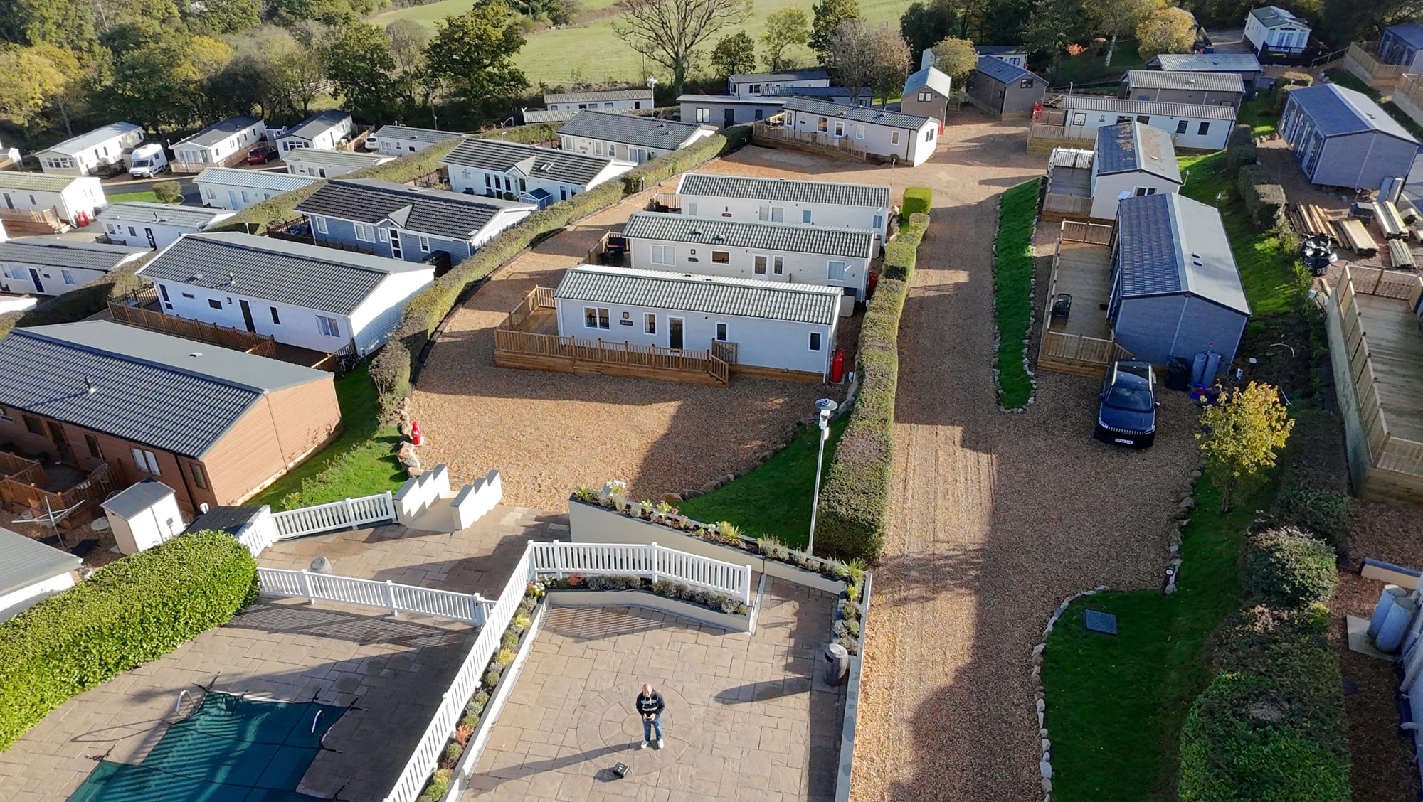 Site image drone shot caravans